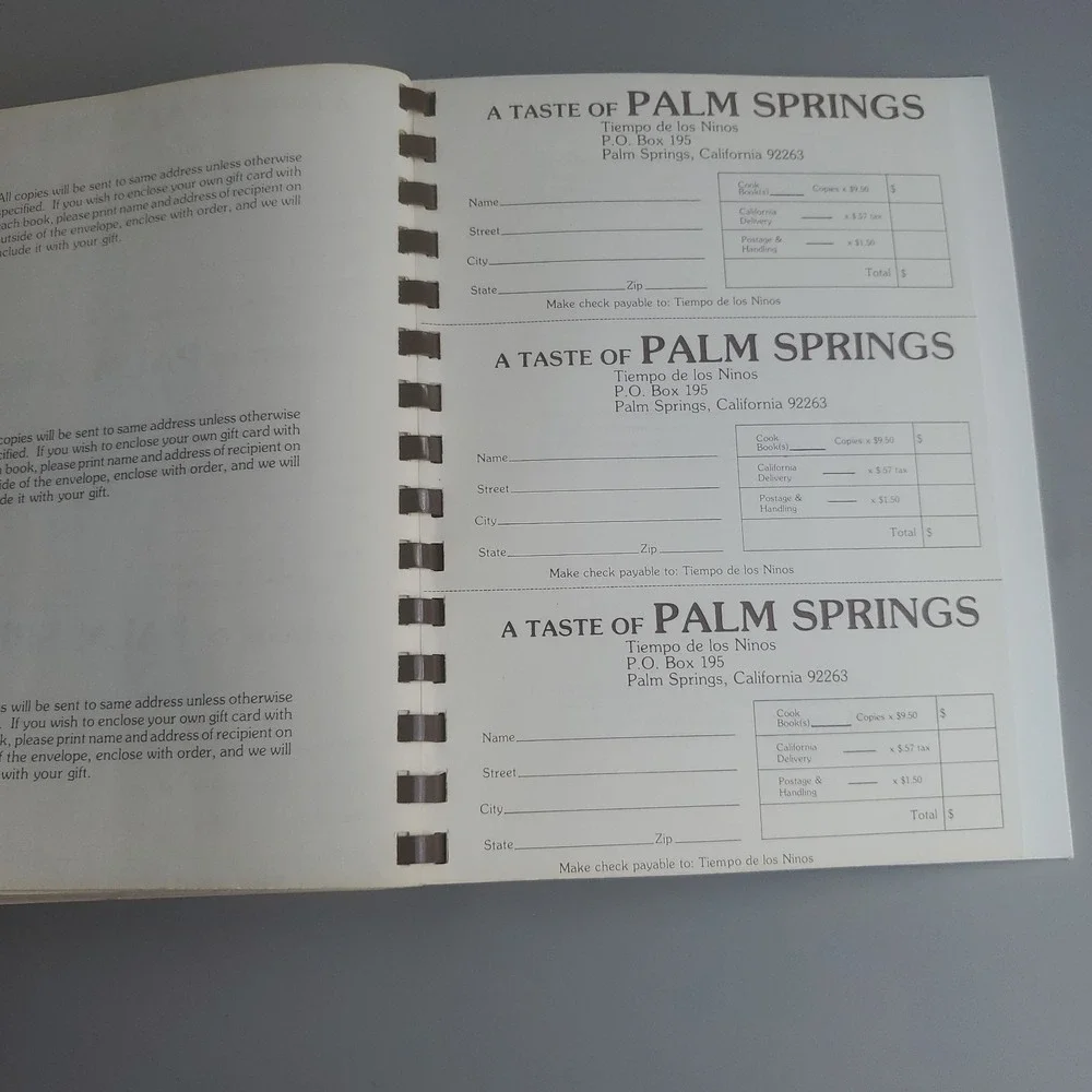 Vintage 1982 Spiral A Taste of Palm Springs Cookbook CA Desert Celebrities Post